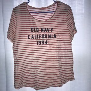 Old Navy red and white striped t-shirt
